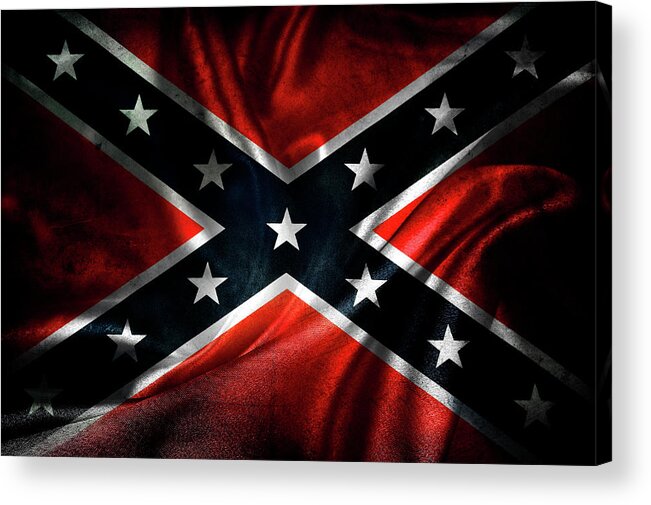 Confederate Flag Acrylic Print featuring the photograph Confederate flag 1 by Les Cunliffe