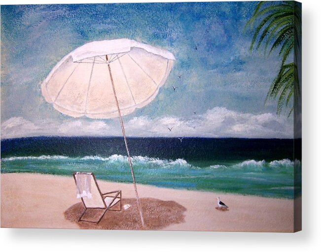 Beach Acrylic Print featuring the painting Lazy Day by Jamie Frier