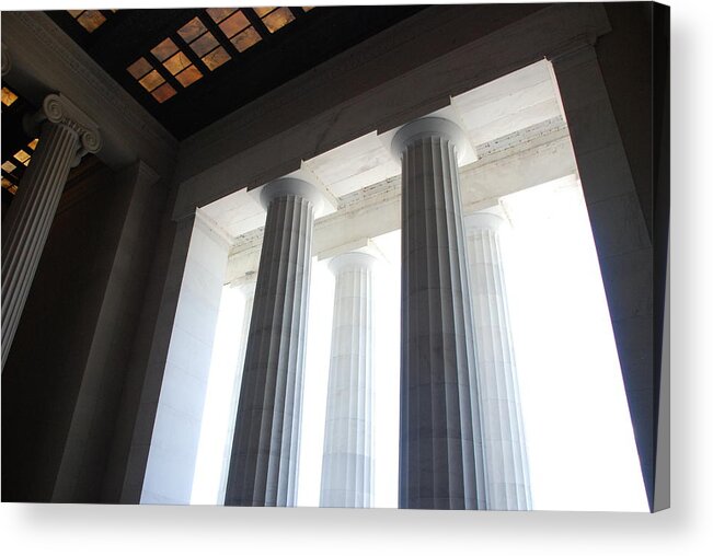 Washington Acrylic Print featuring the photograph Lincoln Stained Glass and Columns #2 by Kenny Glover