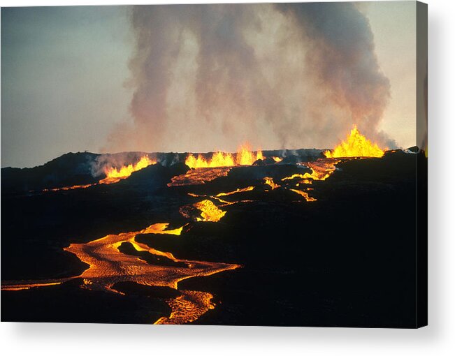 Earth Science Acrylic Print featuring the photograph Mauna Loa Erupting, Hawaii #2 by Soames Summerhays