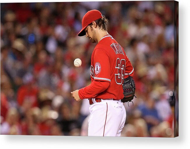 Three Quarter Length Acrylic Print featuring the photograph Houston Astros V Los Angeles Angels Of by Stephen Dunn