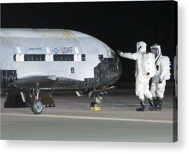 Astronomy Acrylic Print featuring the photograph X-37b Orbital Test Vehicle, Post-landing #3 by Science Source