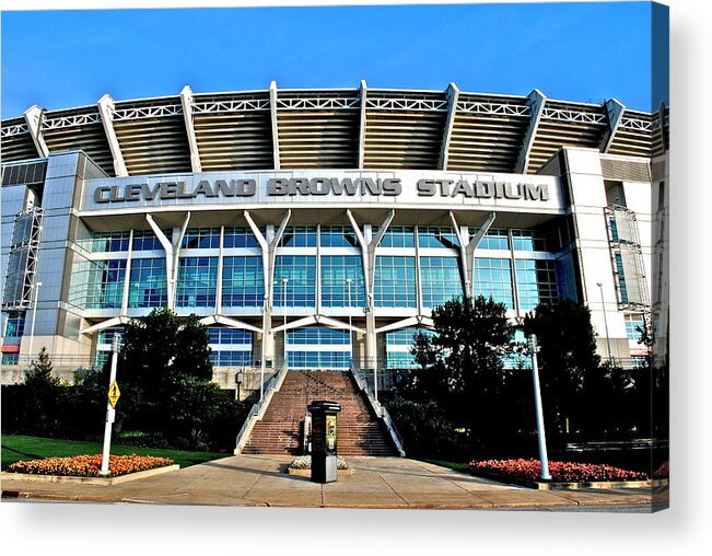 Cleveland Acrylic Print featuring the photograph Cleveland Browns Stadium #4 by Frozen in Time Fine Art Photography