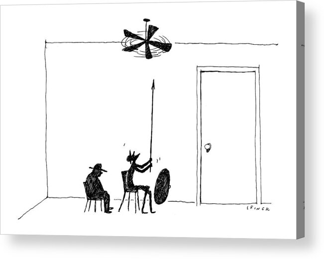 Don Quixote Acrylic Print featuring the drawing New Yorker February 13th, 2017 by Liana Finck