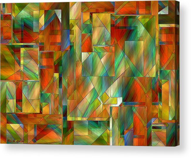 Abstract Acrylic Print featuring the painting 53 Doors by RC DeWinter