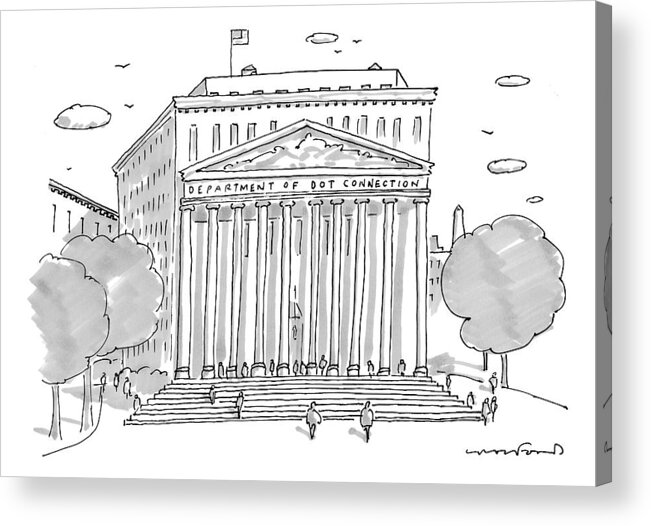 The White House Acrylic Print featuring the drawing A Building In Washington Dc Is Shown by Michael Crawford
