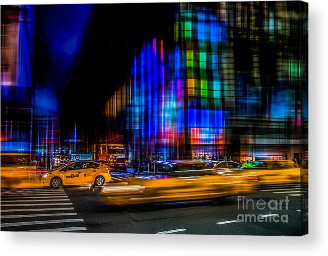Nyc Acrylic Print featuring the photograph a city full of colors II by Hannes Cmarits