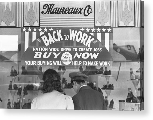 1930s Acrylic Print featuring the photograph A Couple Shopping by Russell Lee