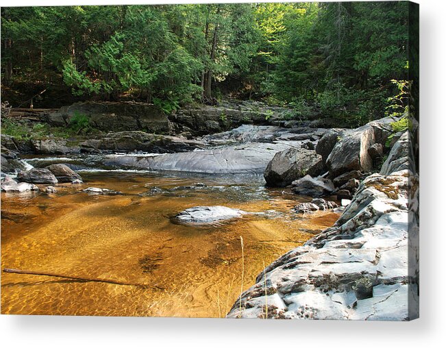 Lower Silver Falls Acrylic Print featuring the photograph A Golden Pool Of Sand by Janice Adomeit
