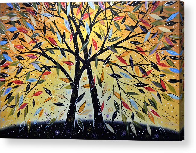 Modern Acrylic Print featuring the painting Abstract Landscape Modern Tree Art Painting ... New Day Dawning by Amy Giacomelli