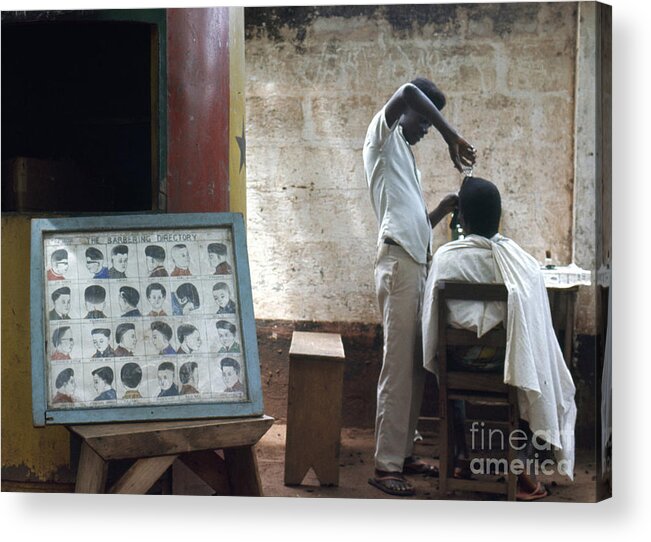Africa Acrylic Print featuring the photograph African Barber by Erik Falkensteen