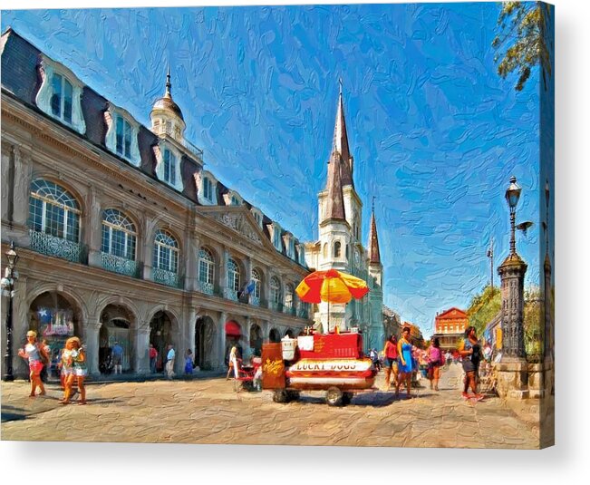French Quarter Acrylic Print featuring the photograph Ahh...New Orleans impasto by Steve Harrington