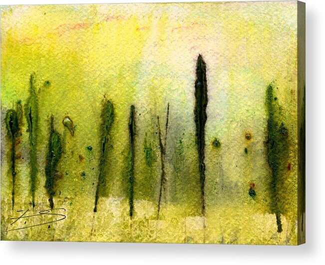 Trees Acrylic Print featuring the painting Aleatoric-32713-s by Peter Senesac