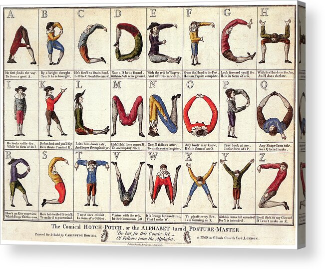 1782 Acrylic Print featuring the painting Alphabet, 1782 by Granger