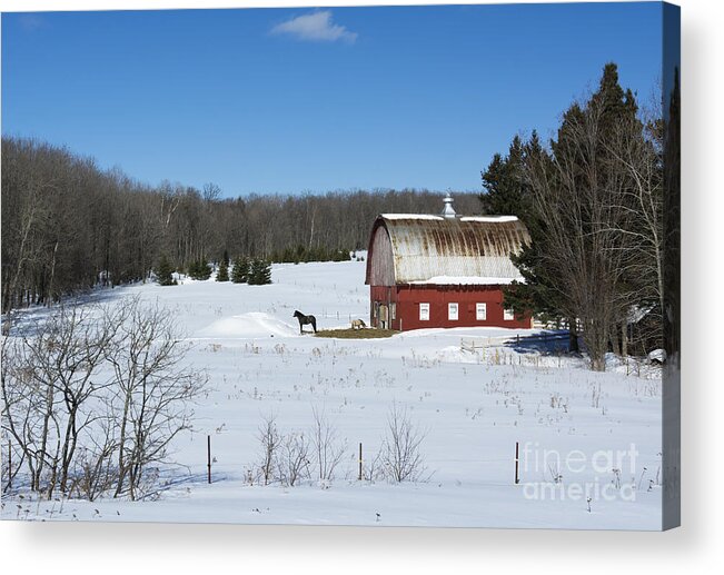Americana Acrylic Print featuring the photograph an American Frozen Pasture by Dan Hefle
