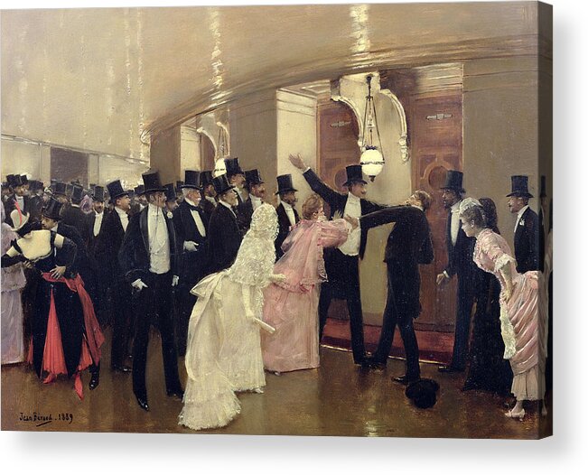 Beraud Acrylic Print featuring the painting An Argument in the Corridors of the Opera by Jean Beraud