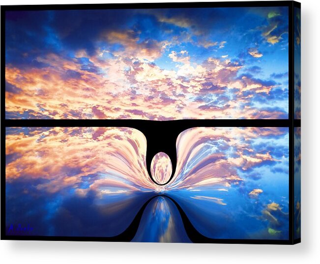 Angel Acrylic Print featuring the digital art Angel In The Sky by Alec Drake