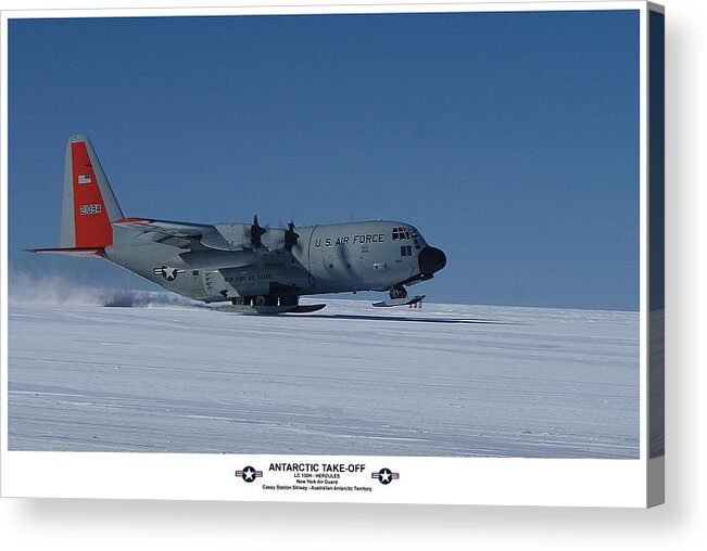 Lc 130h Hercules Acrylic Print featuring the photograph Antarctic Take-Off by David Barringhaus