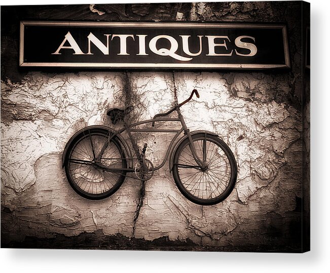 Abstract Acrylic Print featuring the photograph Antiques and The Old Bike by Bob Orsillo