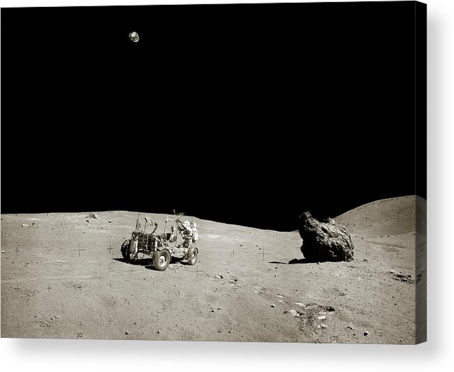 1900s Acrylic Print featuring the photograph Apollo 16 Lunar Rover by Nasa/detlev Van Ravenswaay