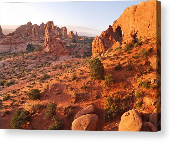 Arches National Park Acrylic Print featuring the photograph Arches National Park Landscape - Moab Utah by Gregory Ballos