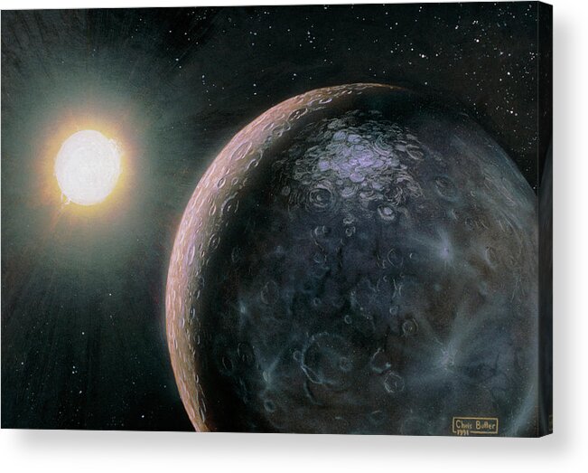Mercury Acrylic Print featuring the photograph Artwork Of Mercury With The Sun In The Background by Chris Butler/science Photo Library