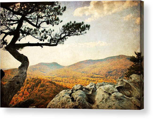 Hanging Rock Acrylic Print featuring the photograph Atop the Rock by Kelly Nowak