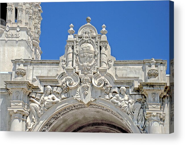  san Diego Acrylic Print featuring the photograph Balboa Park Entrance Architecture by Claudia Ellis