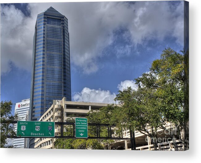 Florida Acrylic Print featuring the photograph Bank of America Tower Jacksonville by Ules Barnwell