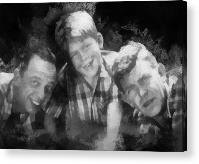Barney Fife Acrylic Print featuring the digital art Barney Opie and Andy by Paulette B Wright