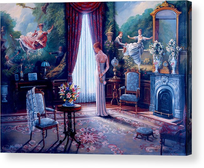 Interior Acrylic Print featuring the painting Before The Ball by MGL Meiklejohn Graphics Licensing