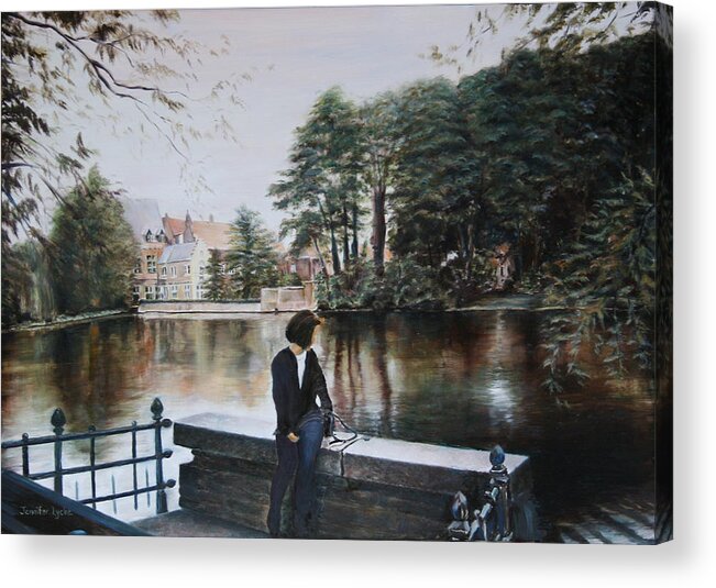 Water Acrylic Print featuring the painting Belgium Reflections in Water by Jennifer Lycke