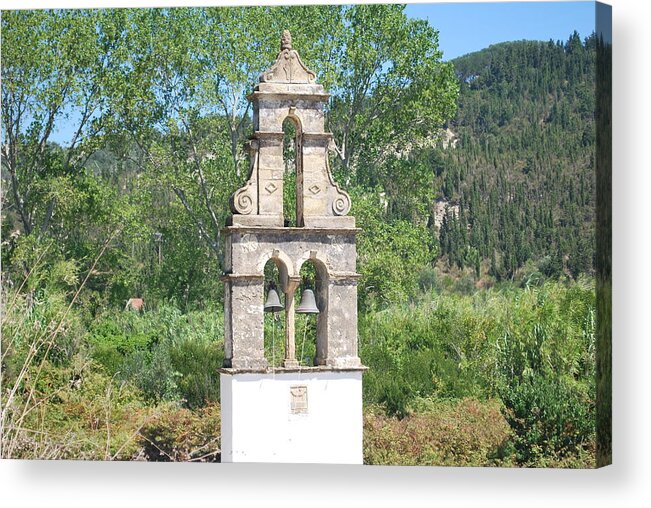 Bell Tower Acrylic Print featuring the photograph Bell Tower 1584 1 by George Katechis