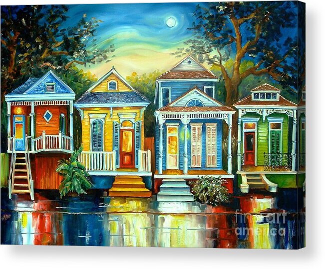 New Orleans Acrylic Print featuring the painting Big Easy Moon by Diane Millsap