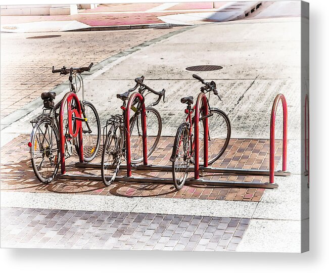 Bicycles Acrylic Print featuring the photograph Bikes by Jessica Levant