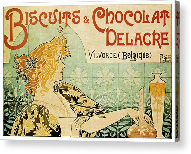 Art Nouveau Acrylic Print featuring the digital art Biscuits and Chocolate by Georgia Clare