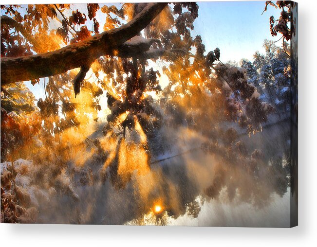 Snow Acrylic Print featuring the photograph Blowing Snow by Brent Craft
