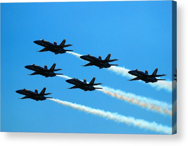 Blue Angels Acrylic Print featuring the photograph Blue Angels The Need for Speed by James Kirkikis