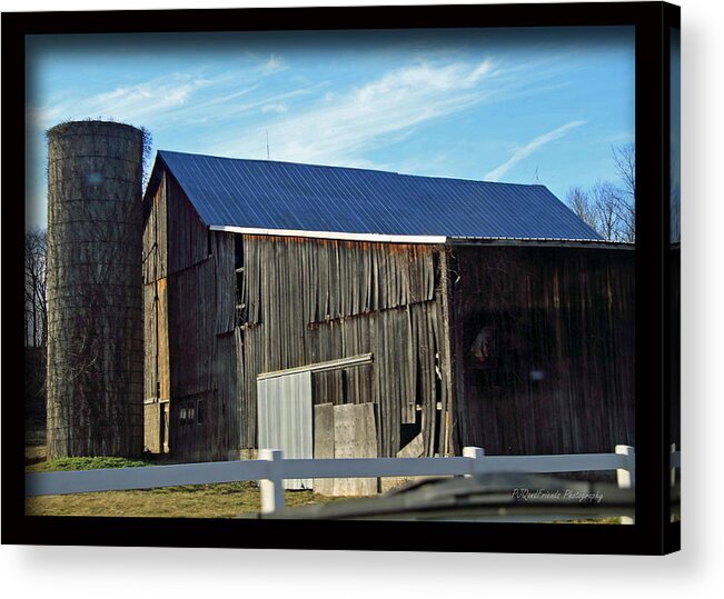 Barns Acrylic Print featuring the photograph Blue Roof Barn and Silo by PJQandFriends Photography