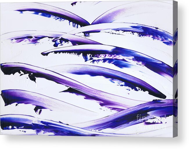 Abstraction Acrylic Print featuring the painting Blue Surf by Kenneth Clarke