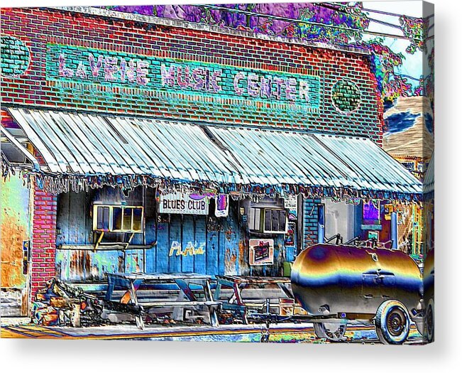 Blues Acrylic Print featuring the photograph Blues Club in Clarksdale by Karen Wagner