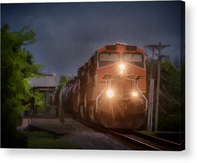 Bnsf Acrylic Print featuring the photograph BNSF Train Southbound by Jim Pearson