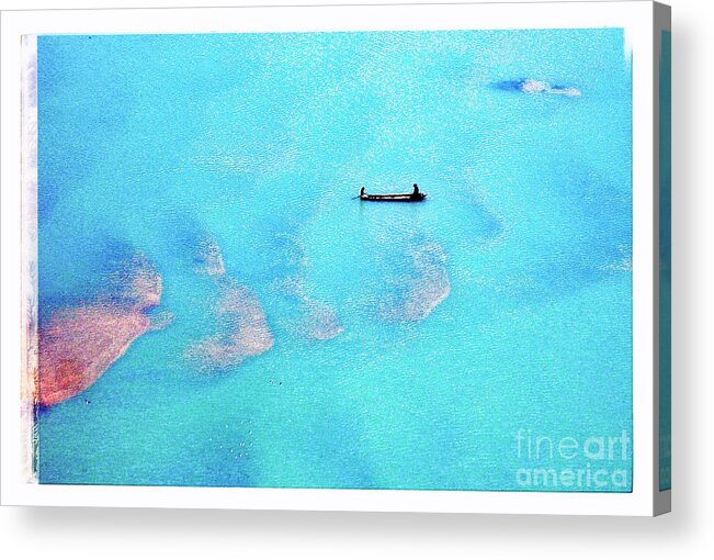 Chad Acrylic Print featuring the photograph Boat Deep Blue by HELGE Art Gallery