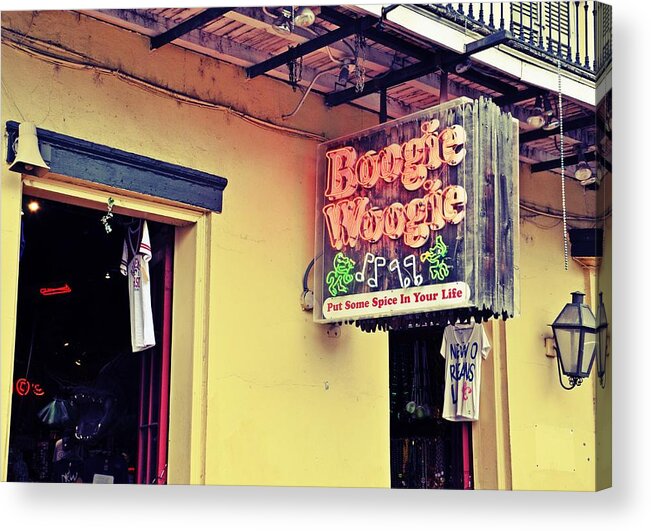 Neon Sign Acrylic Print featuring the photograph Boogie Woogie Neon by Jeanne May