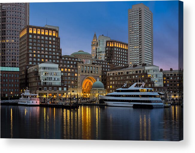 Boston Acrylic Print featuring the photograph Boston Harbor Skyline by Susan Candelario