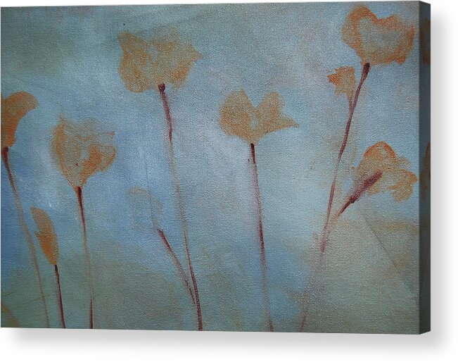 Flowers Acrylic Print featuring the painting Botanical Poppies by Jani Freimann