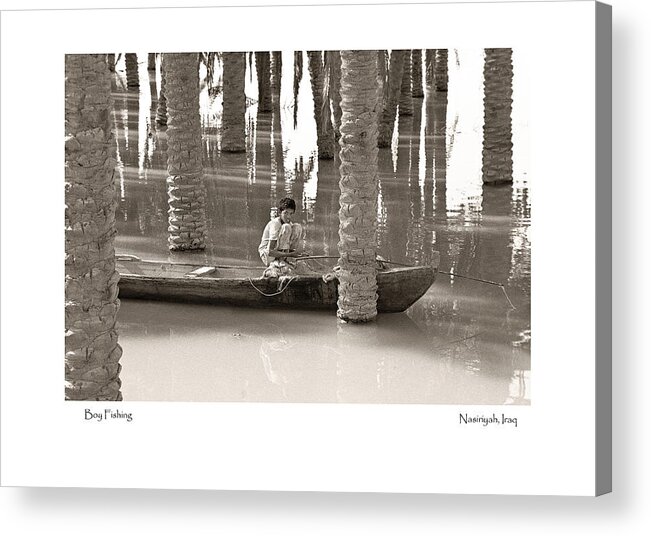 Iraq Acrylic Print featuring the photograph Boy Fishing by Tina Manley