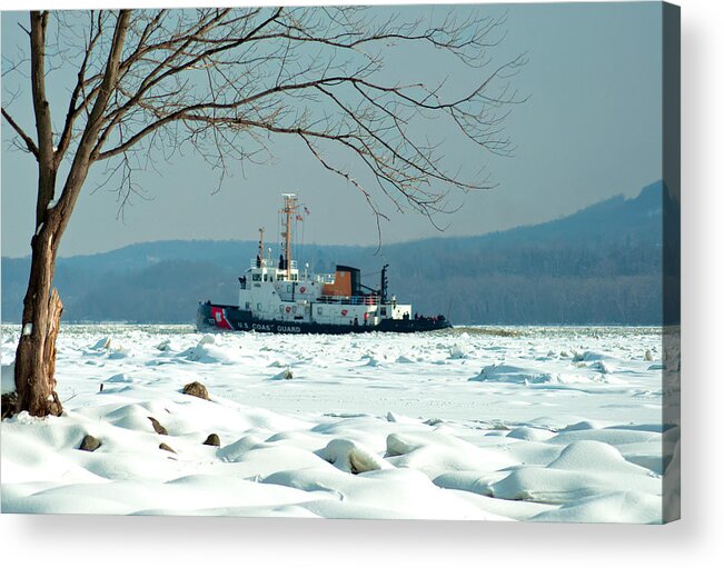 Coast Guard Acrylic Print featuring the photograph Breaking Ice by Nancy De Flon