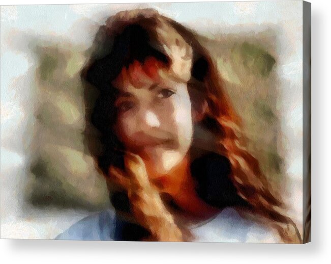 Woman Acrylic Print featuring the digital art Breeze  by Gun Legler