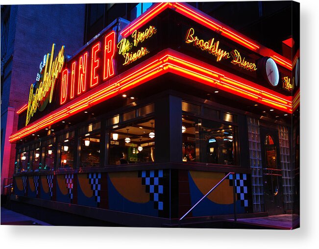 Brooklyn Acrylic Print featuring the photograph Brooklyn Diner USA by James Kirkikis